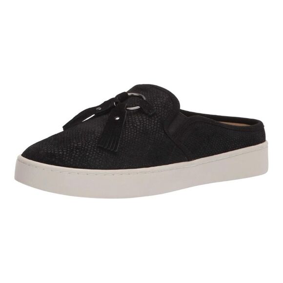 Spenco Women's Bindie Orthotic Embossed Black Suede Slip-On Slide Shoe Sz 8.5 - Picture 1 of 9